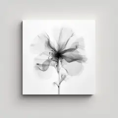 GENERICO - Lienzo Decorativo De Flores En Rayos-X Blanco Y 100x100 Cm