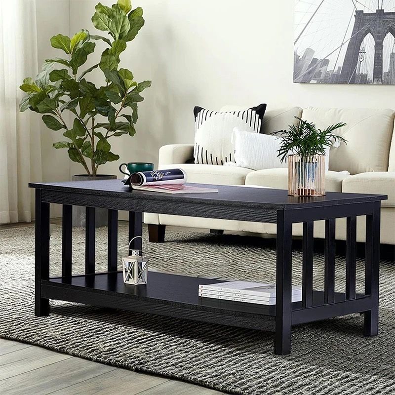 HOMIMAD - Mesa de Centro Negra para Comedor y Living