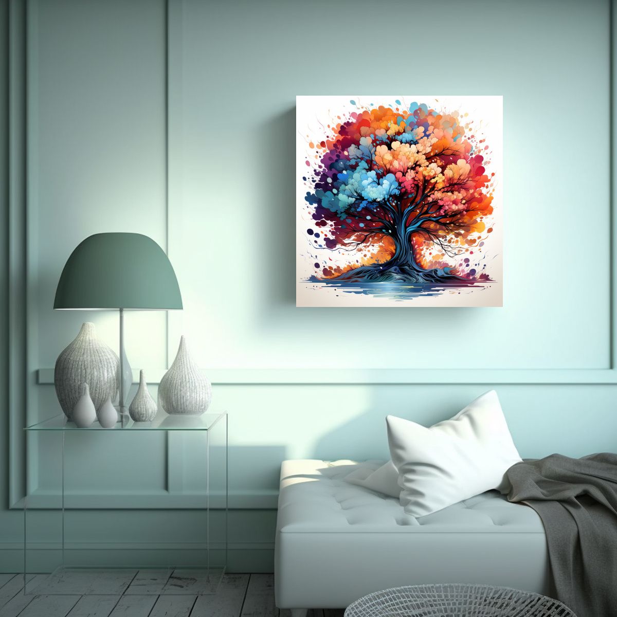 GENERICO - Pintura De Arte Hermoso Para Comedor Árbol De 100x100 Cm