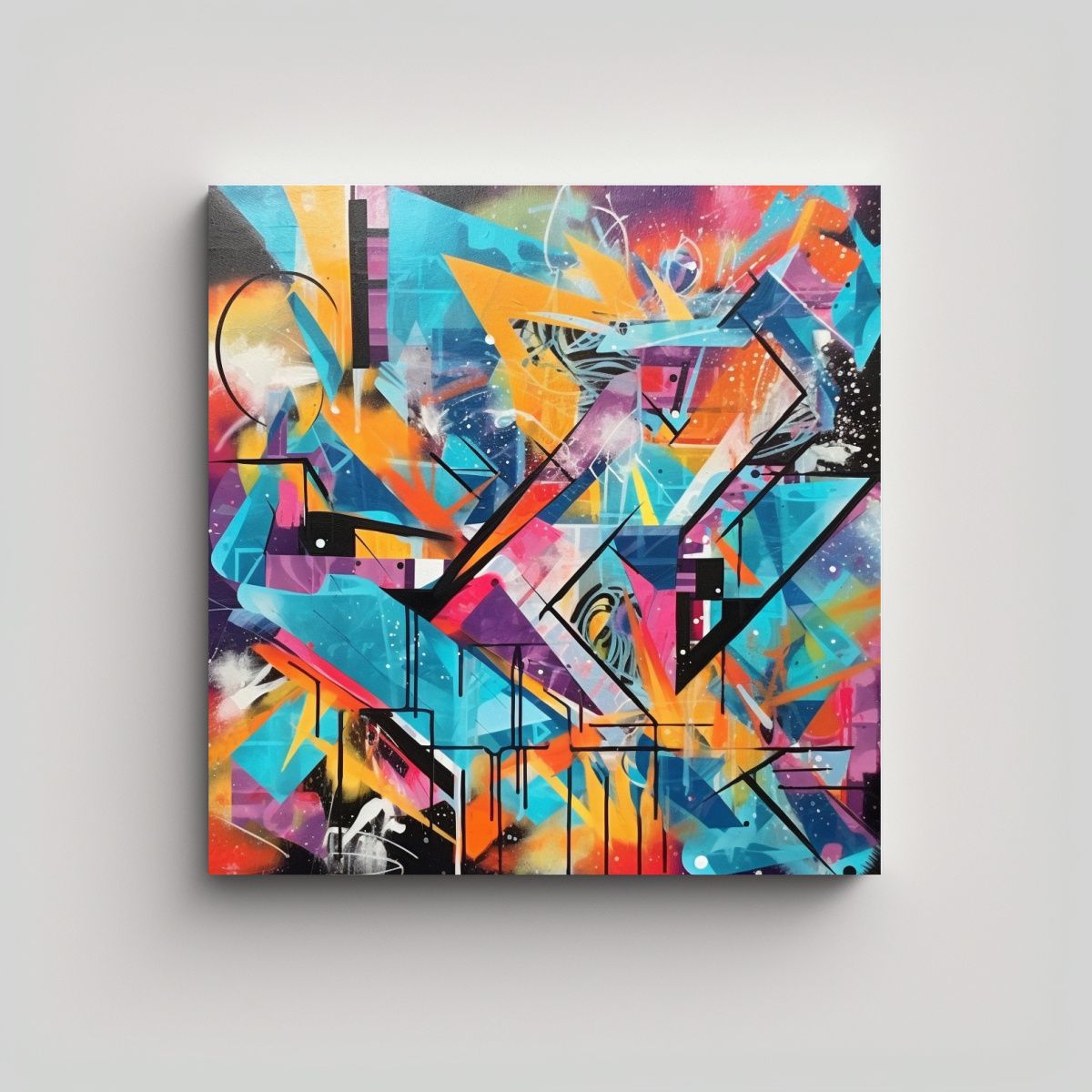 GENERICO - Arte Urbano En Lienzo Graffiti Inspirador De 100x100 Cm