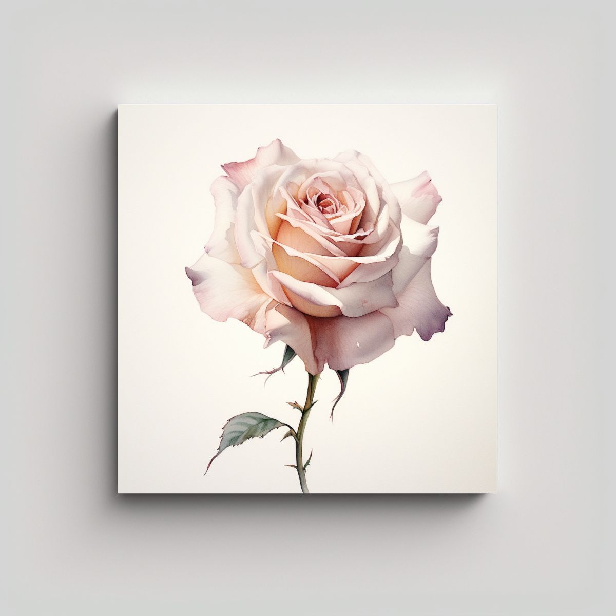 GENERICO - Rosa Acuarela Delicada En Tela De Alta Calidad - 100x100 Cm