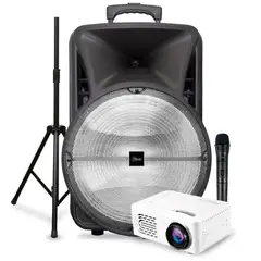 MLAB - Parlante Portatil con atril y proyector LED Heavy Bass 2