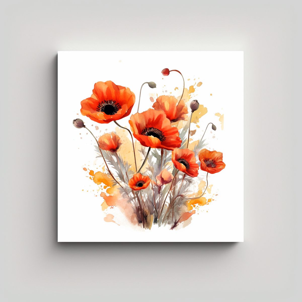 GENERICO - Arte De Pared Surrealista Con Amapolas En Estilo 100x100 Cm