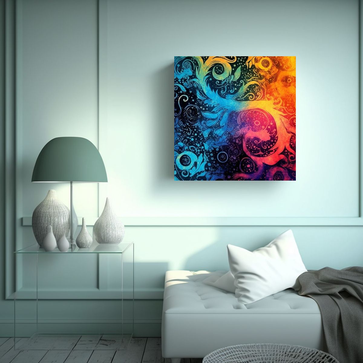 GENERICO - Pintura Decorativa En Bastidor Con Temática 100x100 Cm