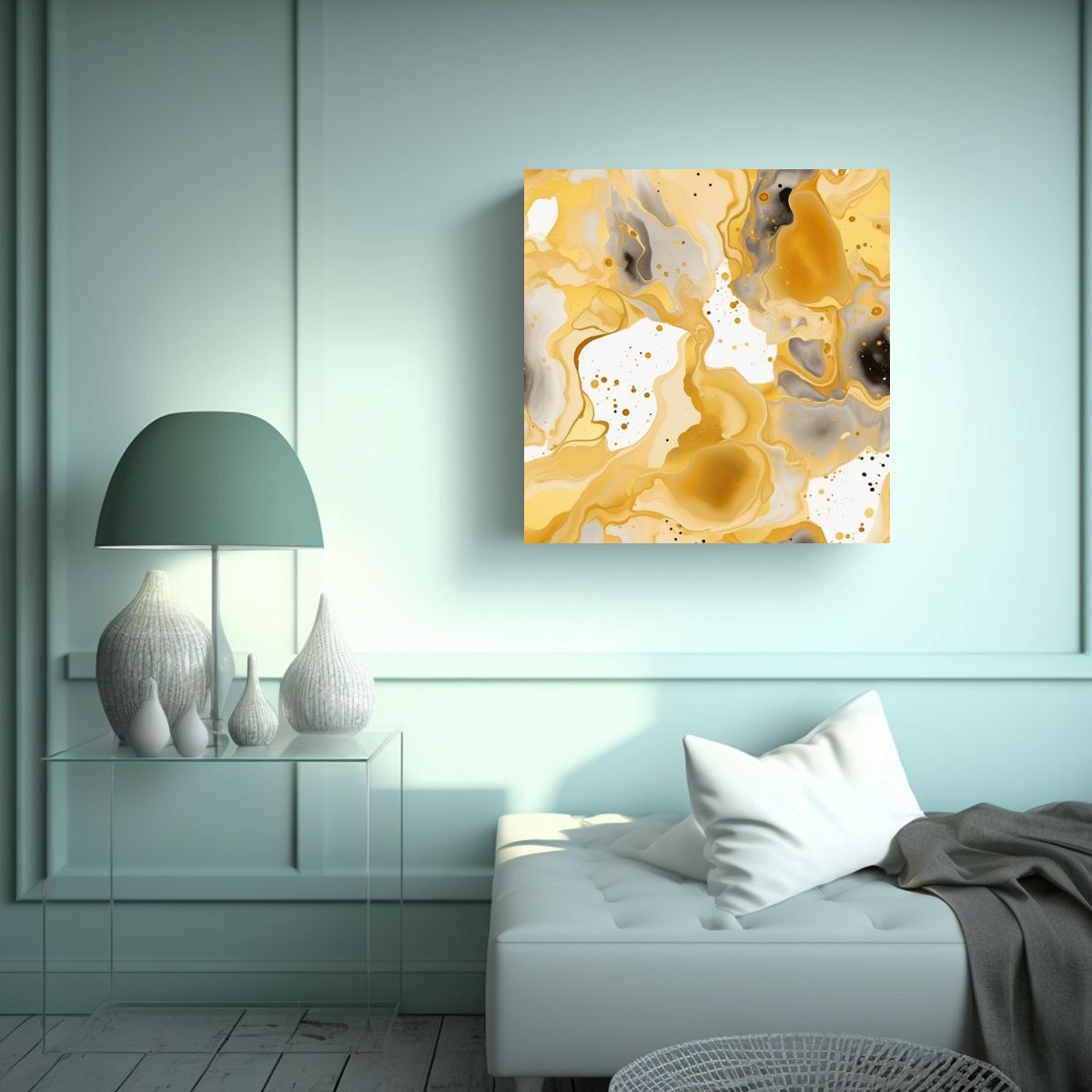 GENERICO - Tela En Bastidor Conceptual De Colores Acuarela 100x100 Cm