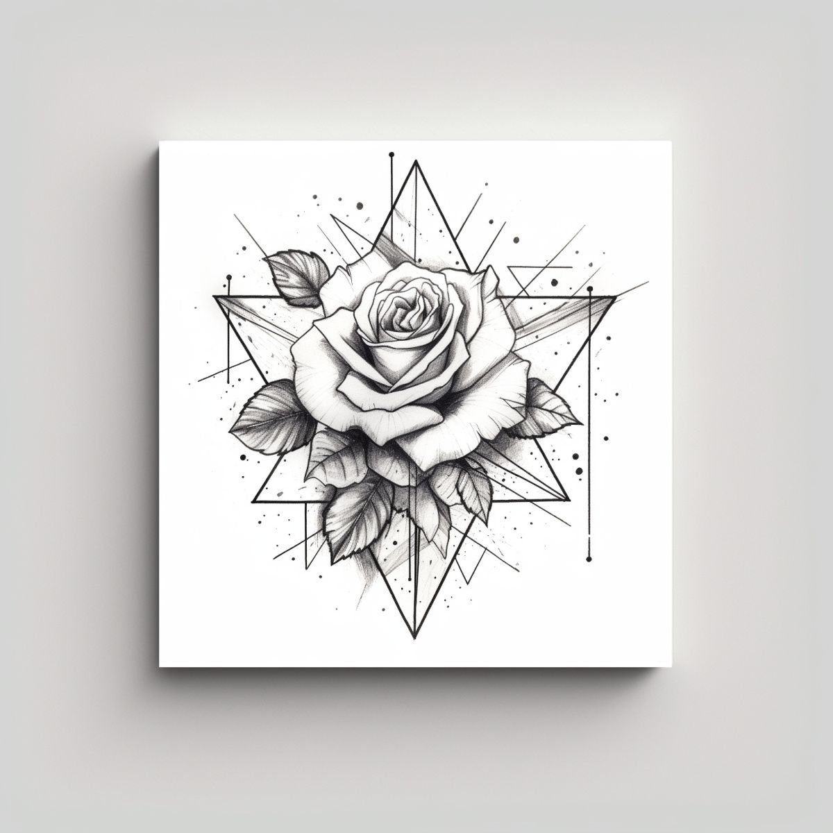 GENERICO - Lienzo Vintage De Rosa Brillante Con Líneas 100x100 Cm