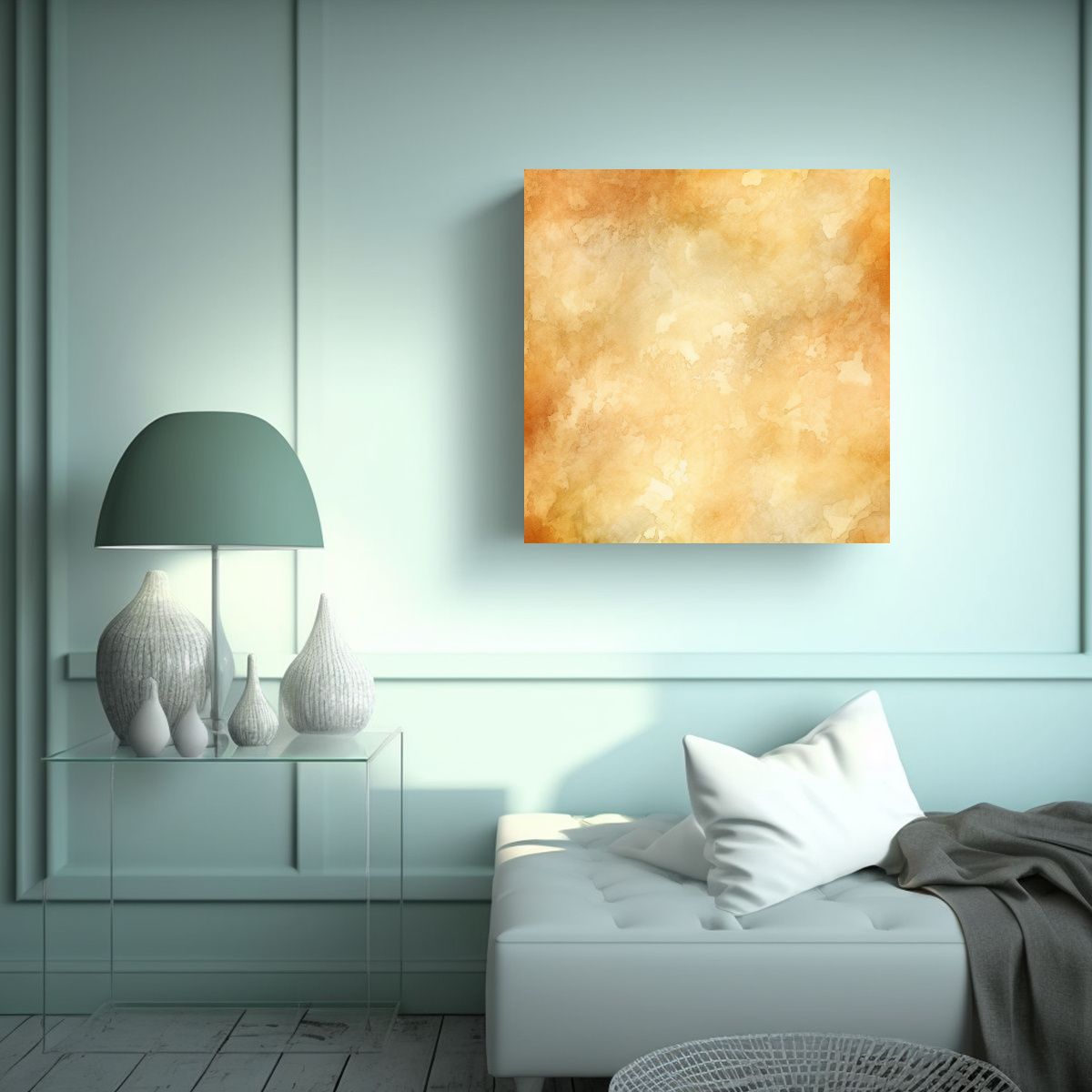 GENERICO - Diseño De Fondo Acuarela Beige Claro En Adorno 100x100 Cm