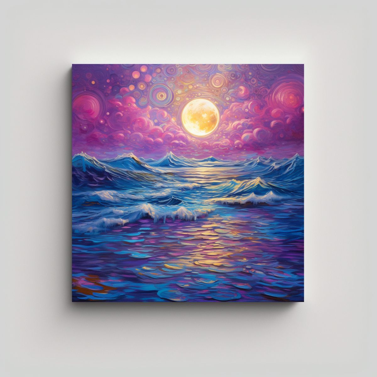 GENERICO - Pinturas En Bastidor Patrón Intenso Mar 100x100 Cm