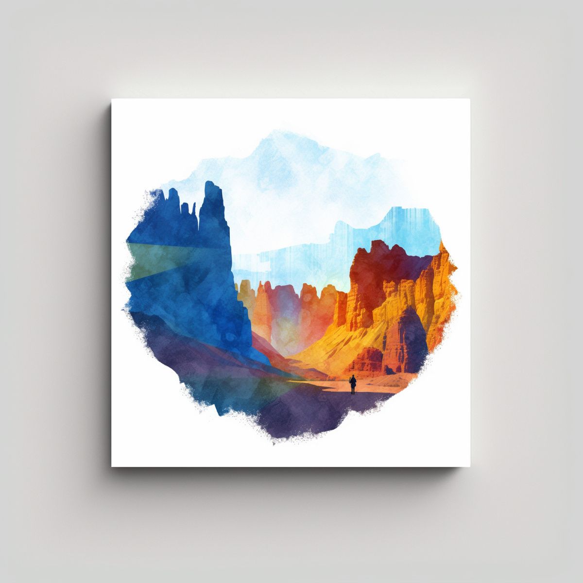 GENERICO - Cuadro Tela Bastidor Silueta Cañón Charyn 100x100 Cm