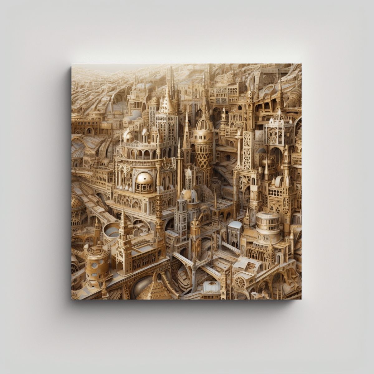 GENERICO - Cuadro Inspiración Fantasía Urbana Con 100x100 Cm