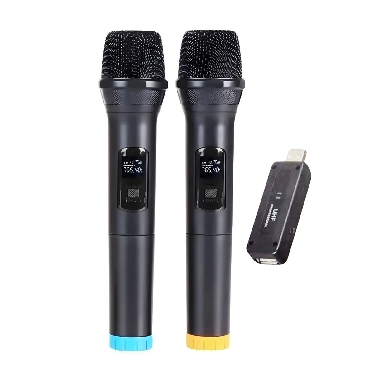 GENERICO - Pack 2 Microfonos Inalambricos Profesional Karaoke Usb