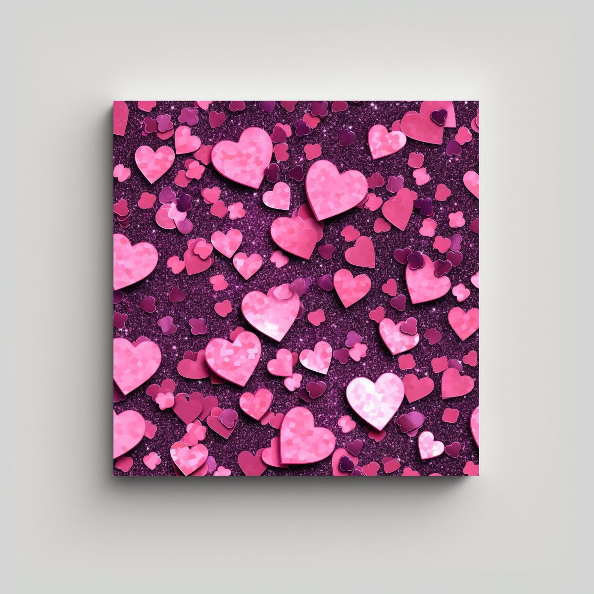 GENERICO - Pinturas Decorativas En Rosa Con Brillo Y Luces 100x100 Cm