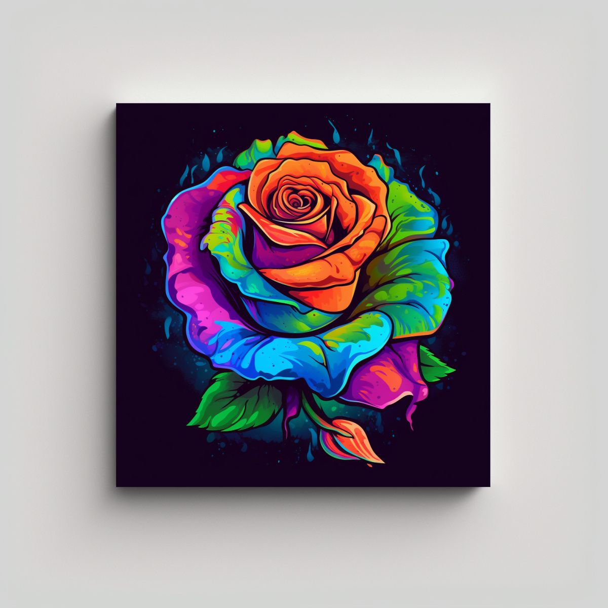 GENERICO - Fotografía Urbana Y Rosa Multicolor Cuadros 100x100 Cm