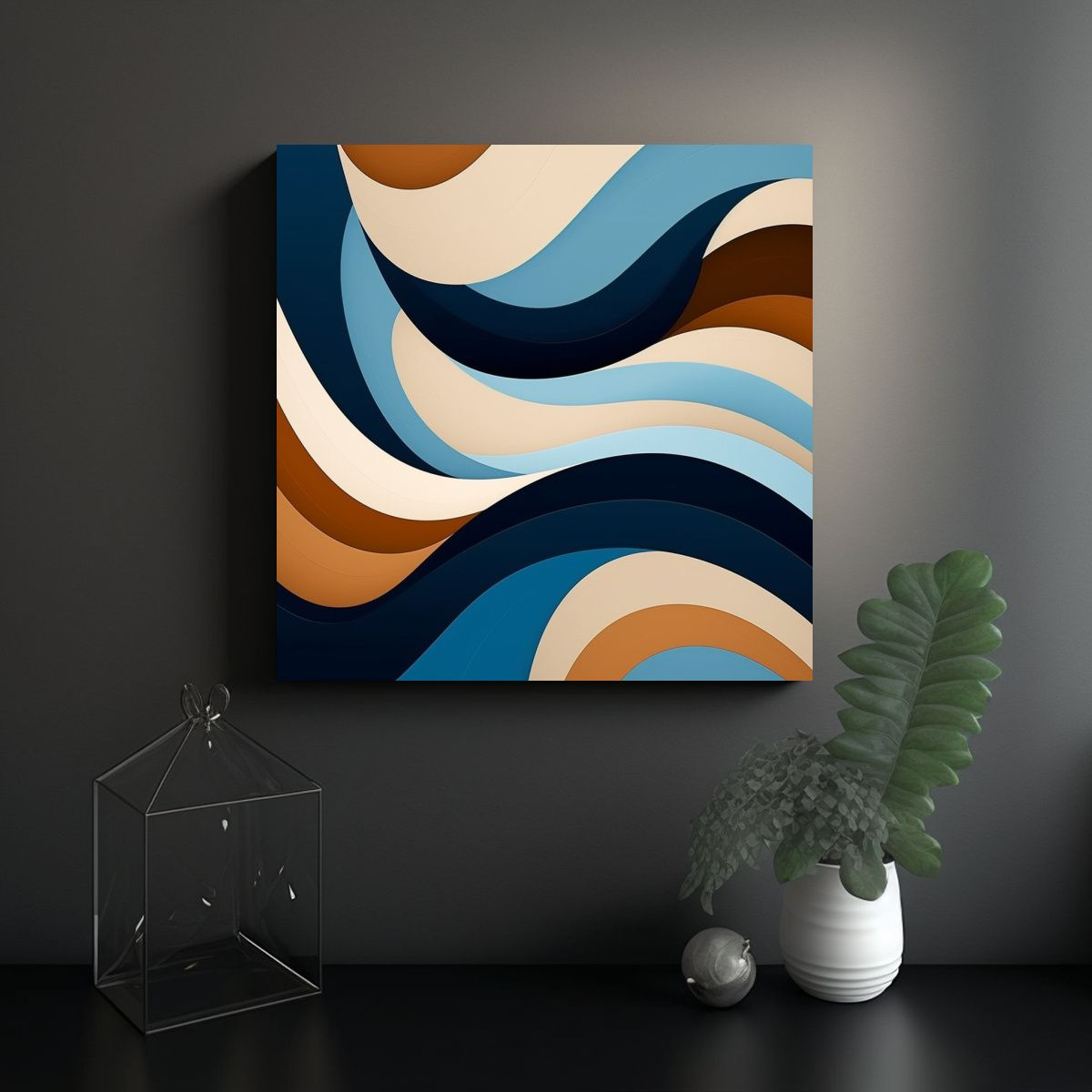 GENERICO - Cuadro Decorativo De Madera Con Estilo Bauhaus Y 100x100 Cm