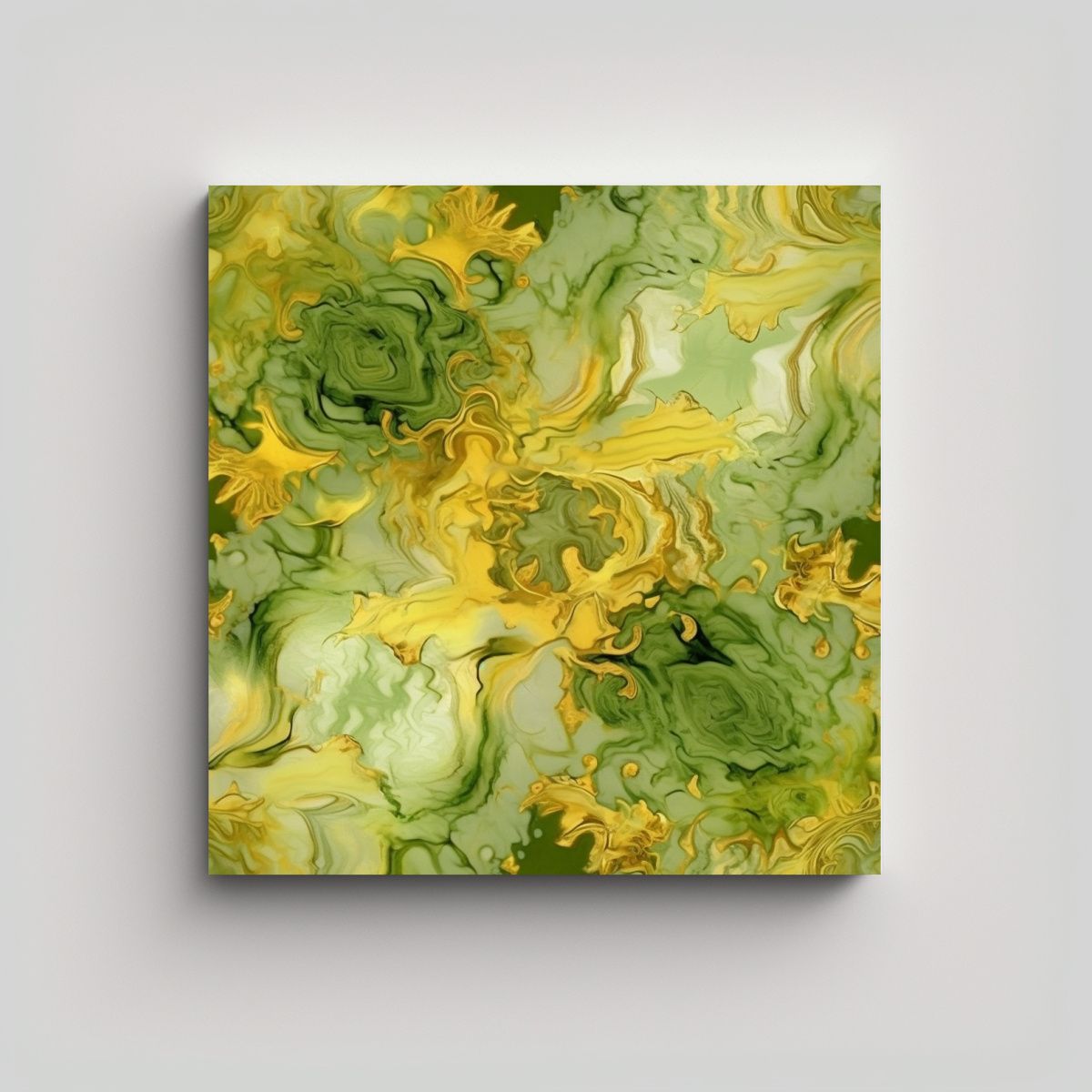 GENERICO - Pintura Lime Green Y Dorada En Azulejo Estilo 100x100 Cm