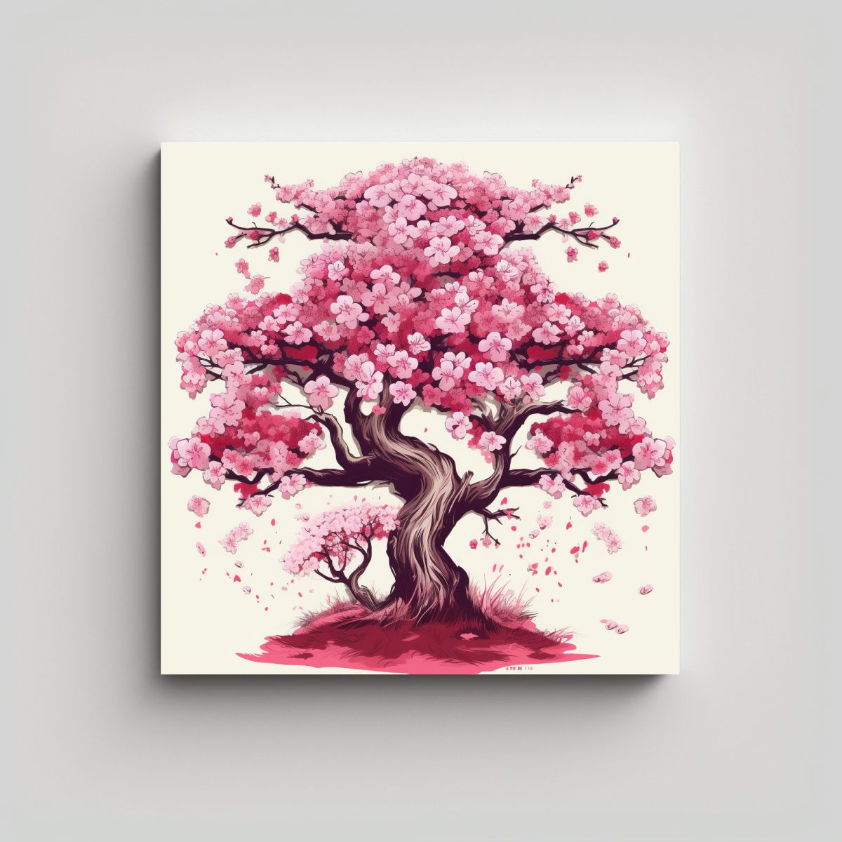 GENERICO - Composición De Naturaleza Viva Árbol Sakura En 100x100 Cm