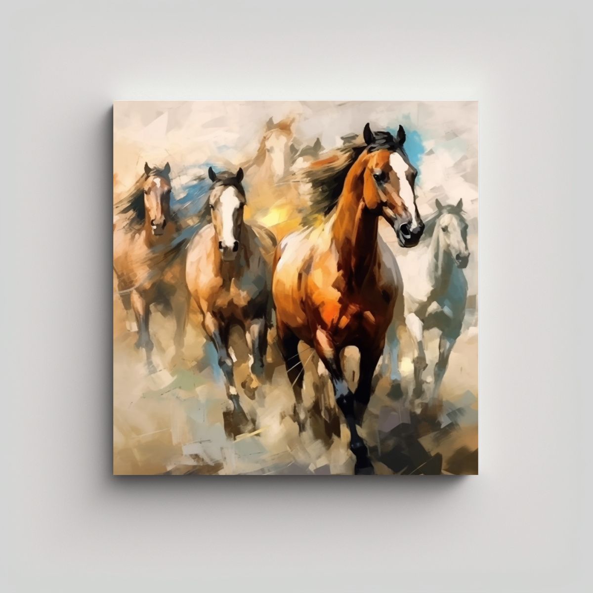 GENERICO - Lienzo Moderno Alegre Descarga Digital Cuadro 100x100 Cm