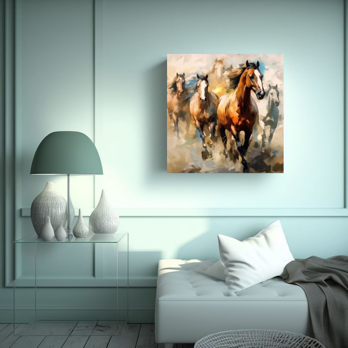 GENERICO - Lienzo Moderno Alegre Descarga Digital Cuadro 100x100 Cm