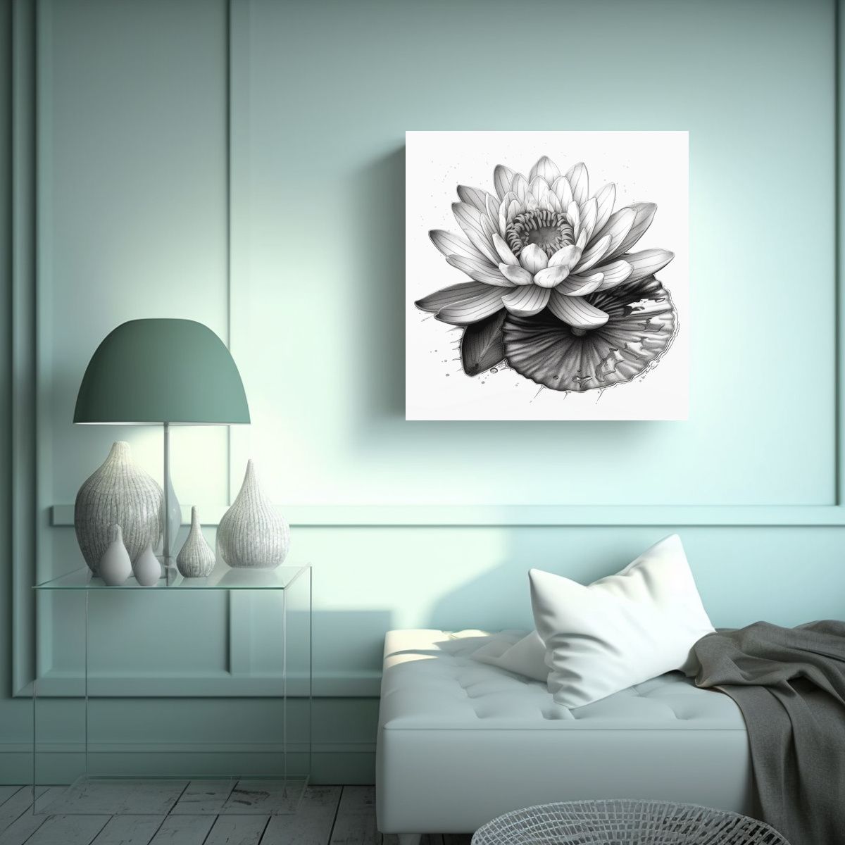 GENERICO - Visual Abstracto De Lirio Acuático En Arte 100x100 Cm