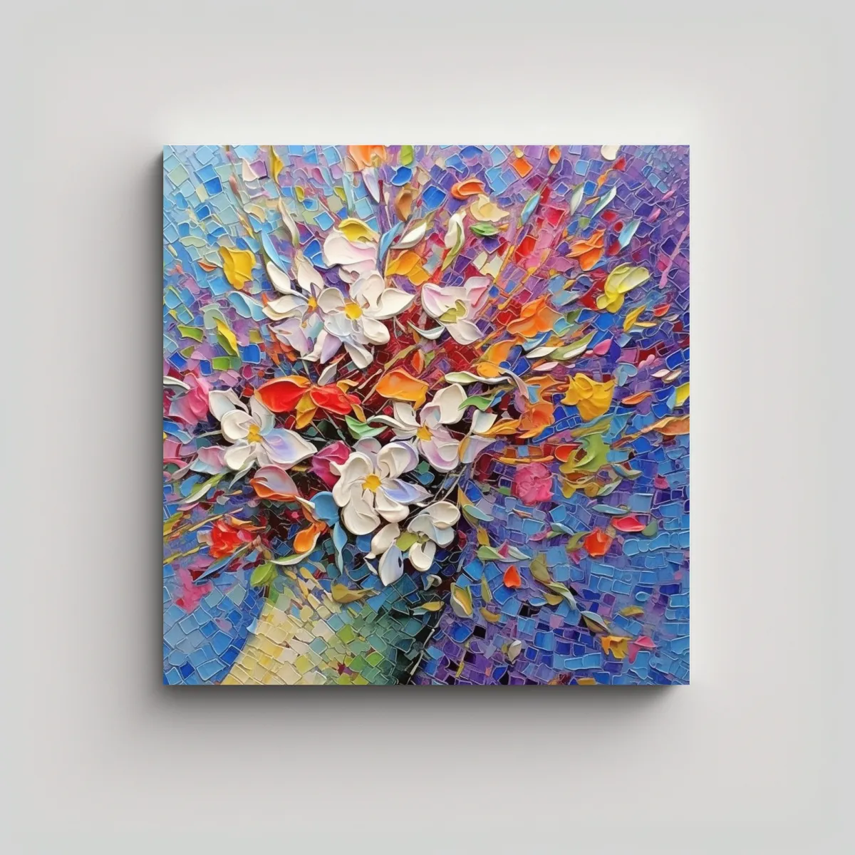 GENERICO - Pinturas Decorativas Abstractas De Flores Rotas 100x100 Cm