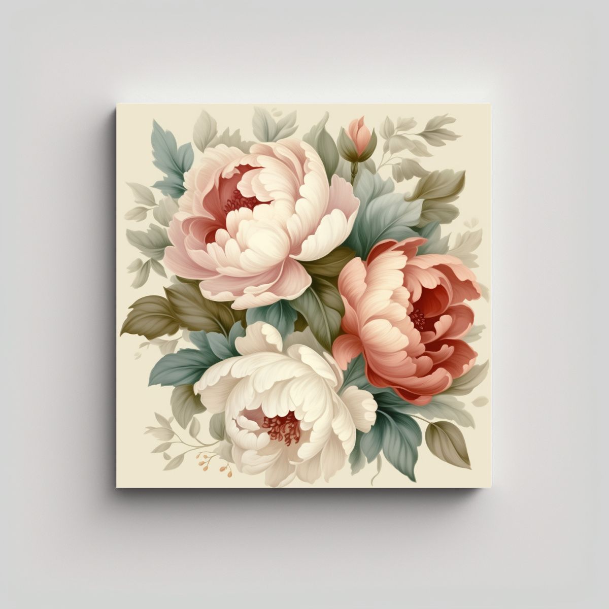 GENERICO - Arte Vintage Peonías Patrón Decorativo 100x100 Cm