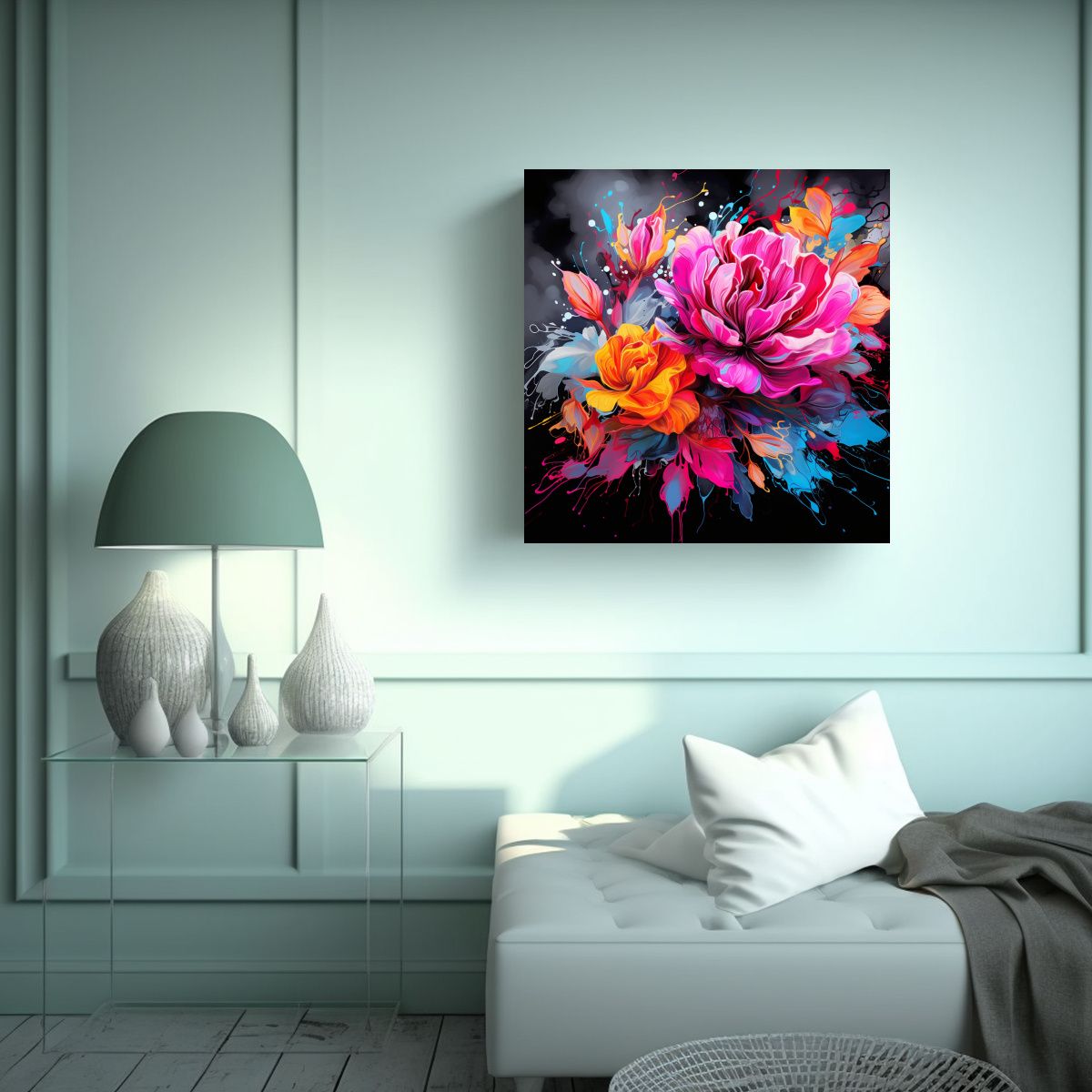 GENERICO - Pinturas Decorativas Estilo Medi Neonoir Con 100x100 Cm