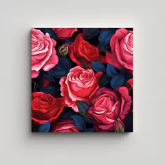 GENERICO - Cuadros Decorativos Modernos Rosas Grandes Y 100x100 Cm