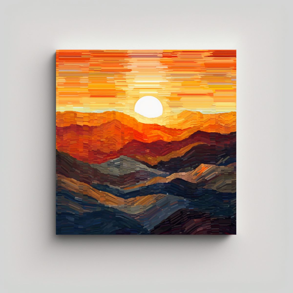 GENERICO - Pintura Decorativa De La Línea De La Montaña 100x100 Cm