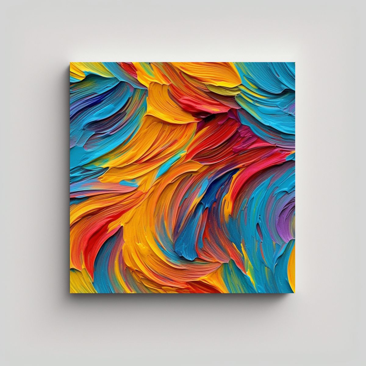 GENERICO - Tela En Bastidor Imagen Floral Con Pinceladas 100x100 Cm