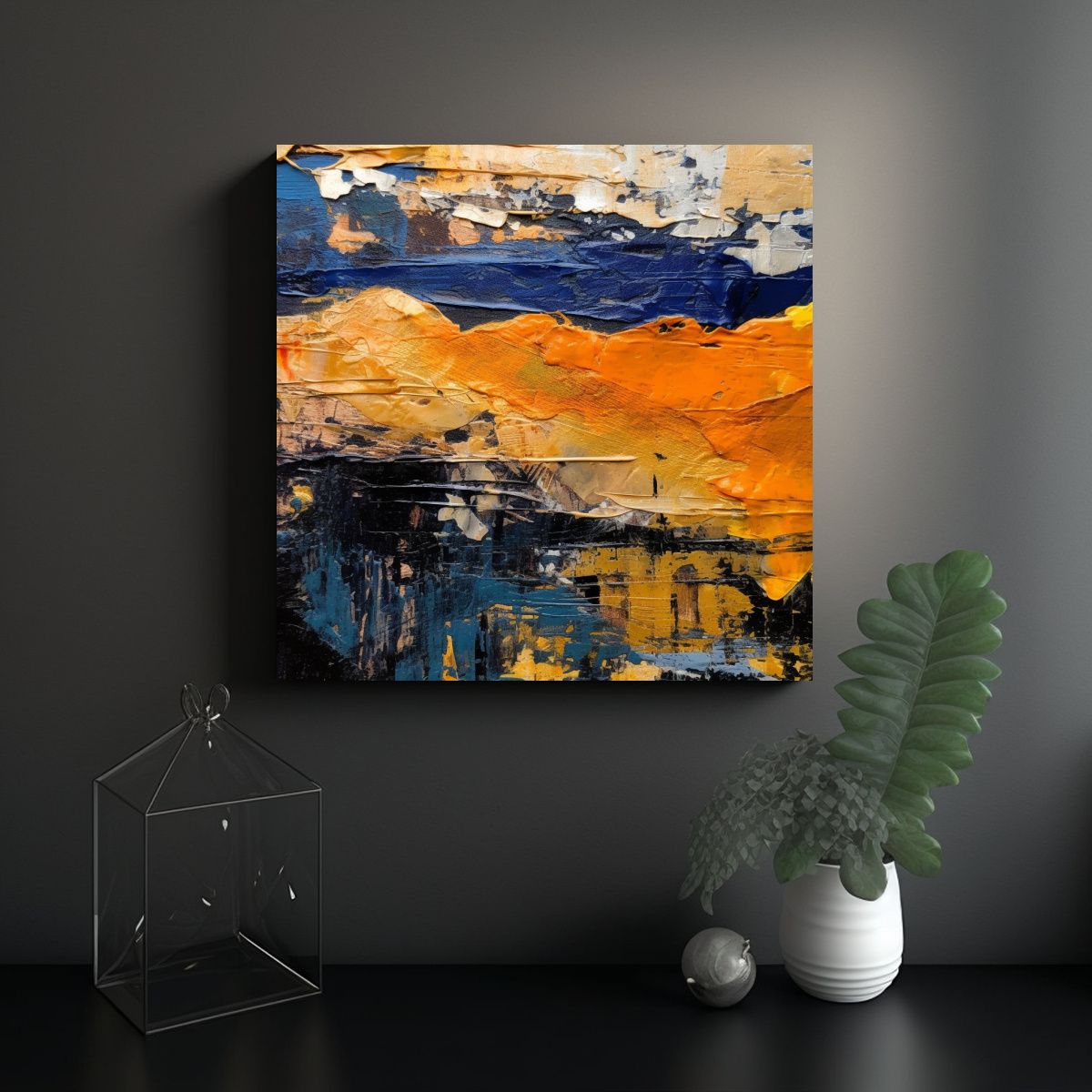 GENERICO - Cuadro Tela Estilo Galería Fusión Fotografía 100x100 Cm