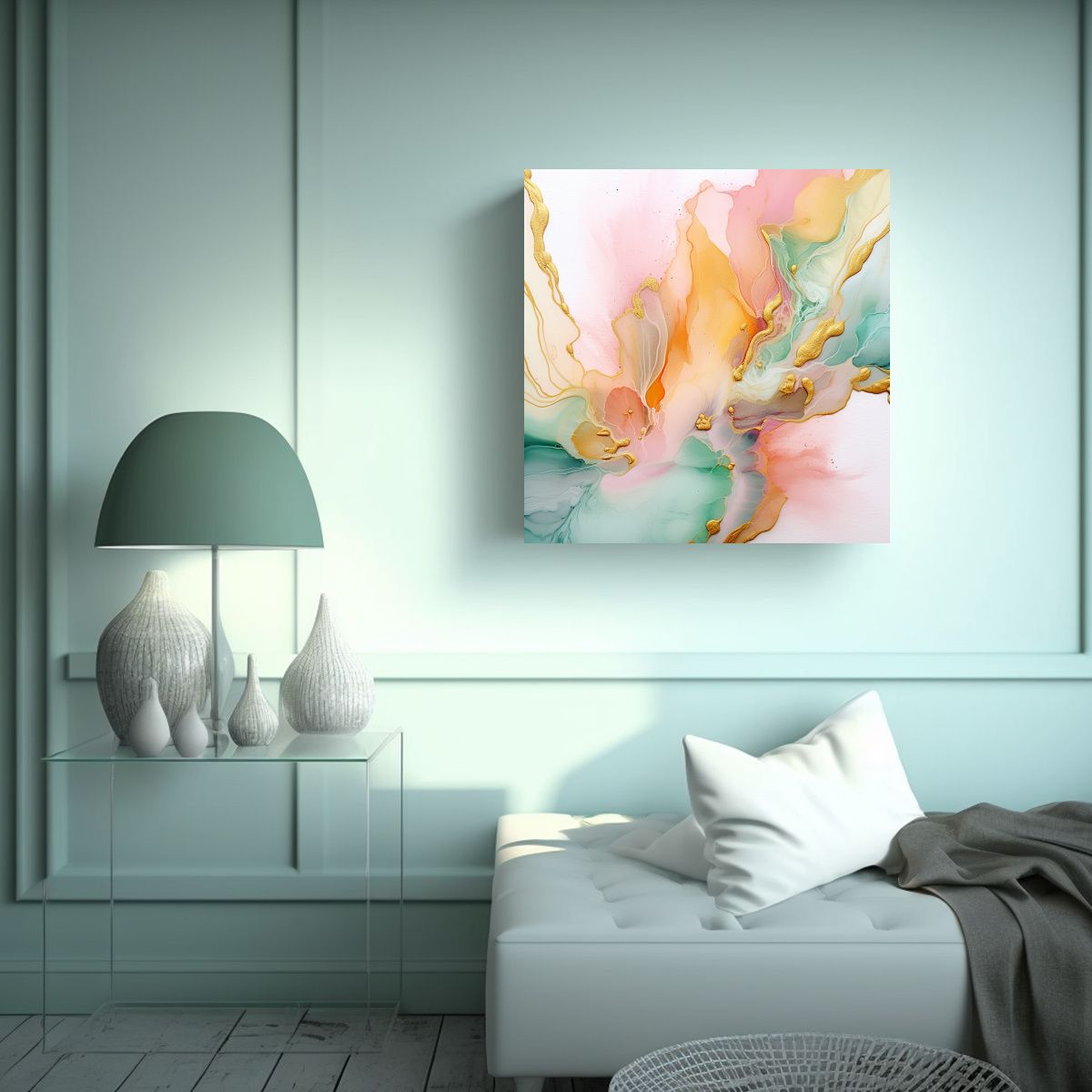 GENERICO - Arte Tonos Elegante P A Blanco Con Tinta Alcohol 100x100 Cm