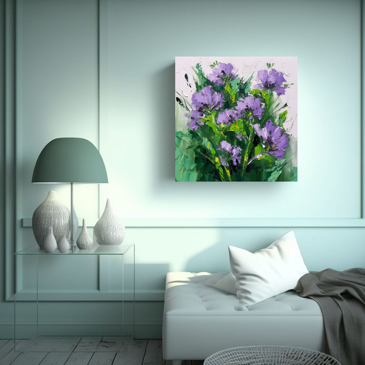 GENERICO - Pintura En Lienzo Estilo Galería De Flores 100x100 Cm