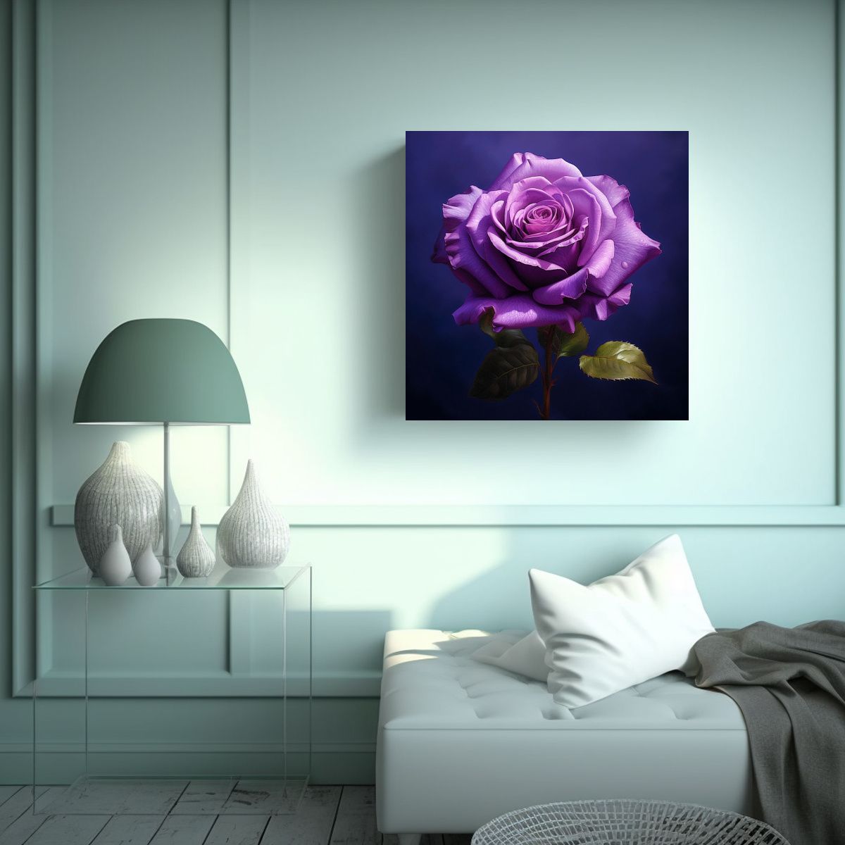 GENERICO - Cuadro Moderno Zetetic Rosa Púrpura En Tela En 100x100 Cm