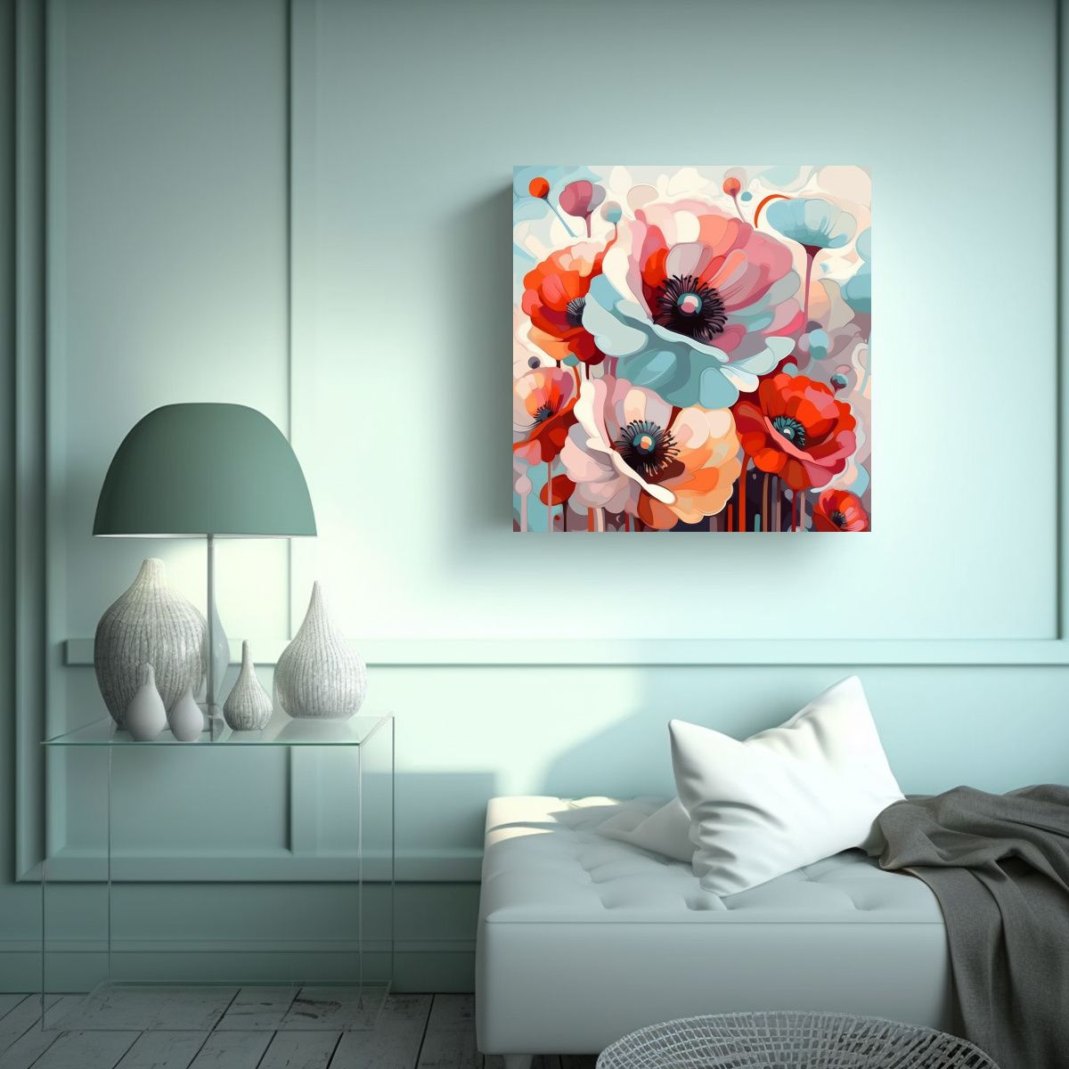 GENERICO - Arte Poppy DecoCuadros Lienzo De Impresión 100x100 Cm