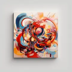 GENERICO - Pintura Abstracta Para Decoración De Cocina 100x100 Cm