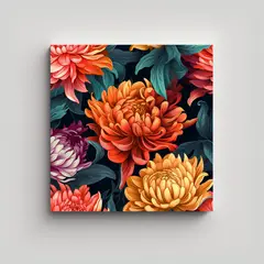 GENERICO - Cuadro Acuarela Flores Grandes Y Detalladas En 100x100 Cm