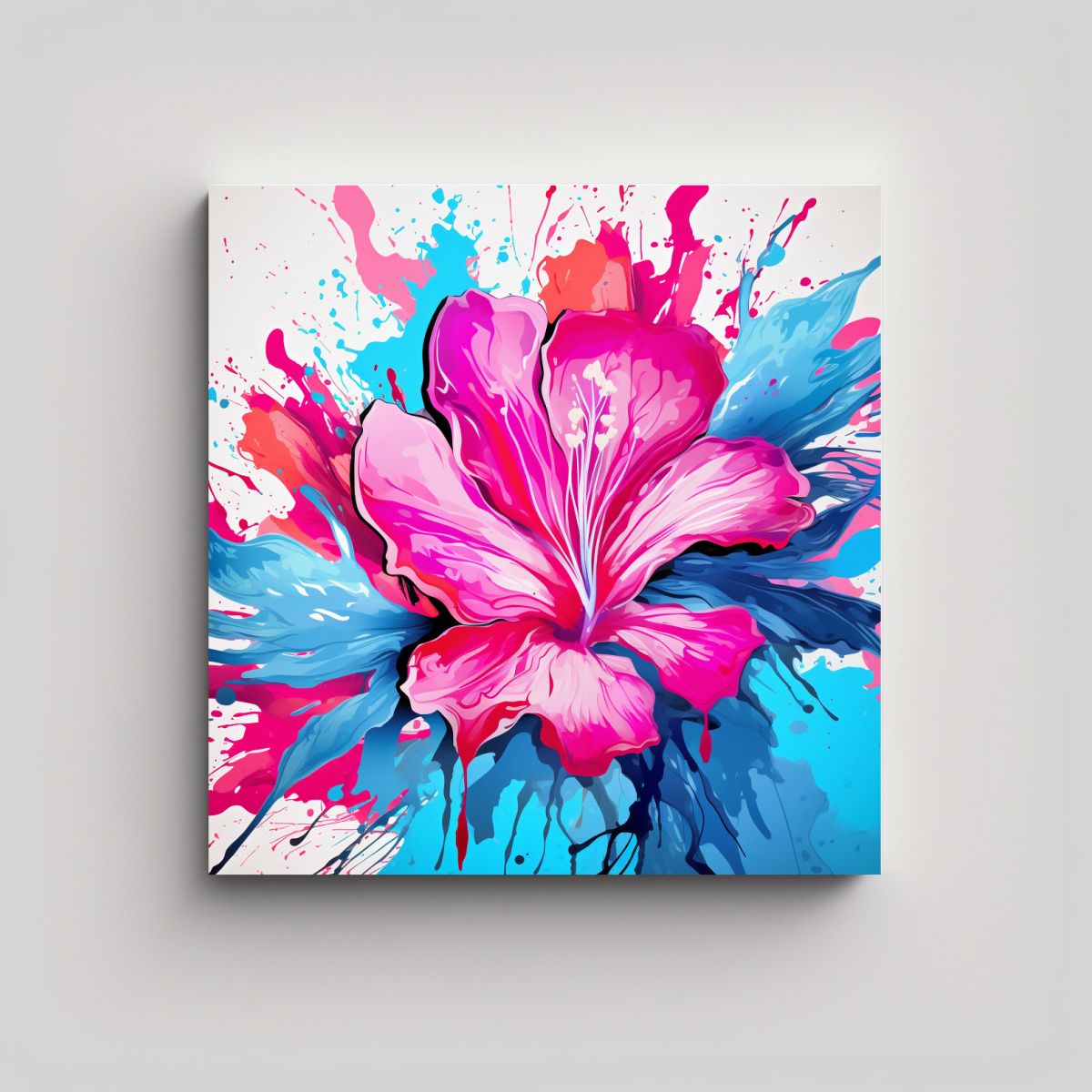 GENERICO - Pintura Decorativa Intensa En Esquema Turquesa Y 100x100 Cm