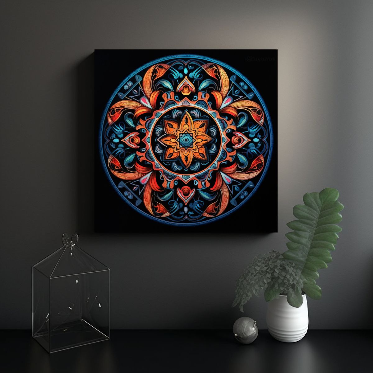 GENERICO - Cuadro Hermoso Calma Mandala Mándala Estilo 100x100 Cm