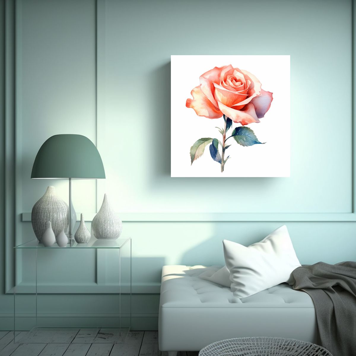 GENERICO - Pintura Moderna Arte Mural Contraste Rosa Estilo 100x100 Cm