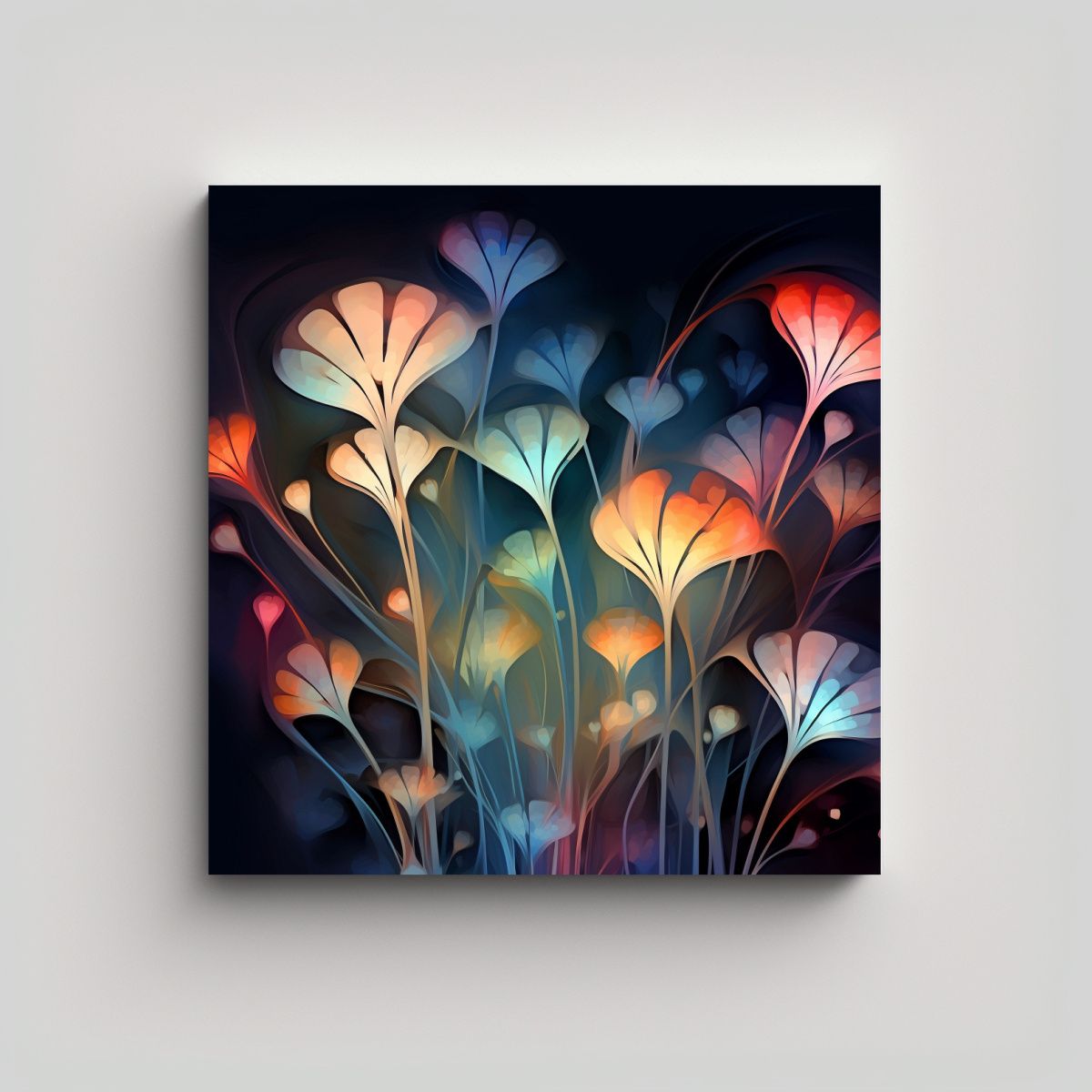 GENERICO - Cuadros De Oficina Con Arte Calido Y Flores 100x100 Cm