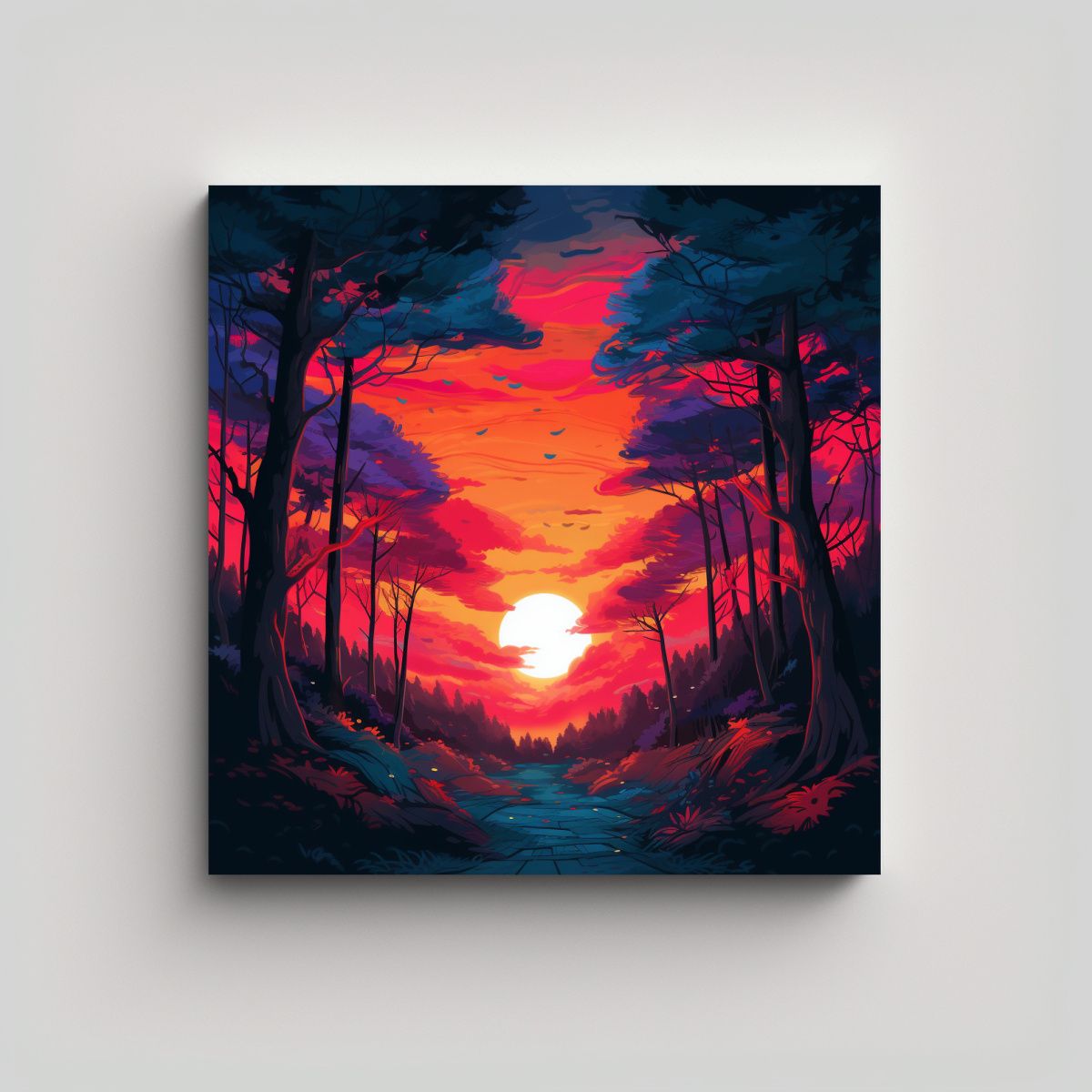 GENERICO - Pinturas Decorativas Modernas De Atardecer 100x100 Cm