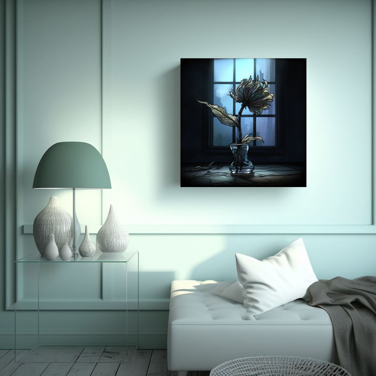 GENERICO - Cuadro Decorativo De Oficina Flor Marchita Y 100x100 Cm