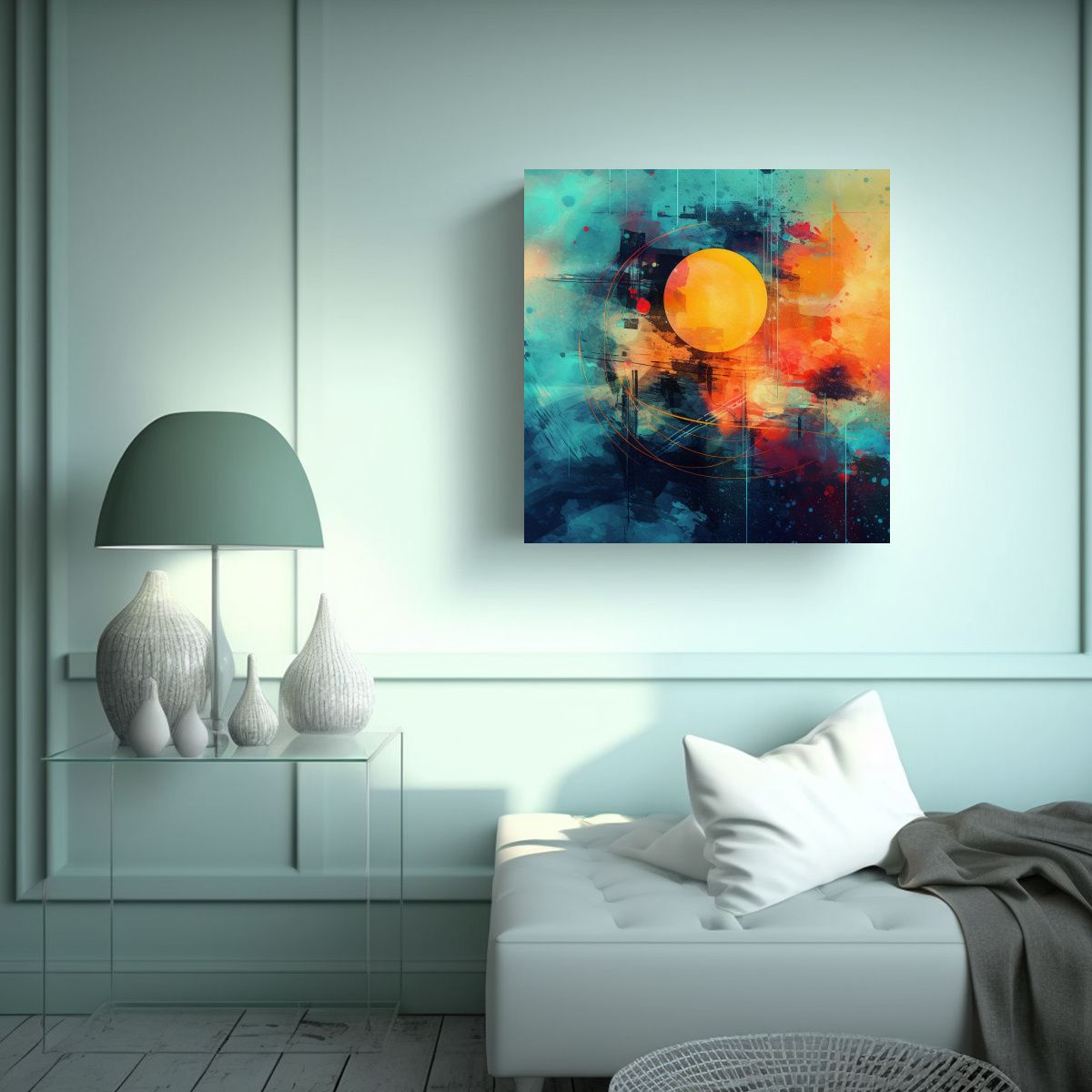 GENERICO - Cuadro Abstracto Llamativo De Diseño Onírico 100x100 Cm