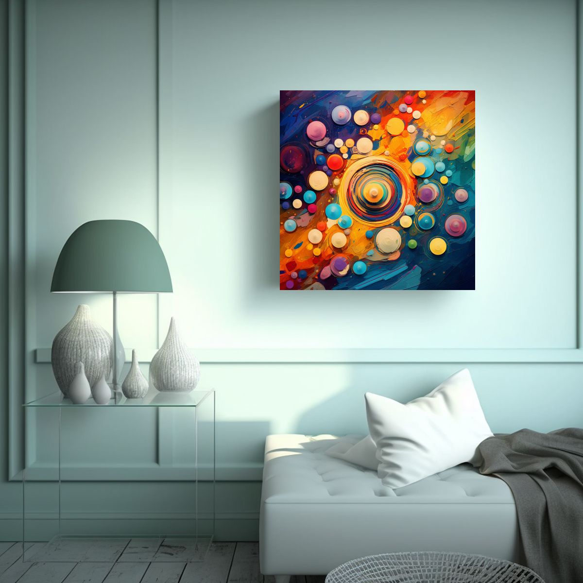 GENERICO - Pinturas Decorativas De Líneas Finas En Bastidor 100x100 Cm