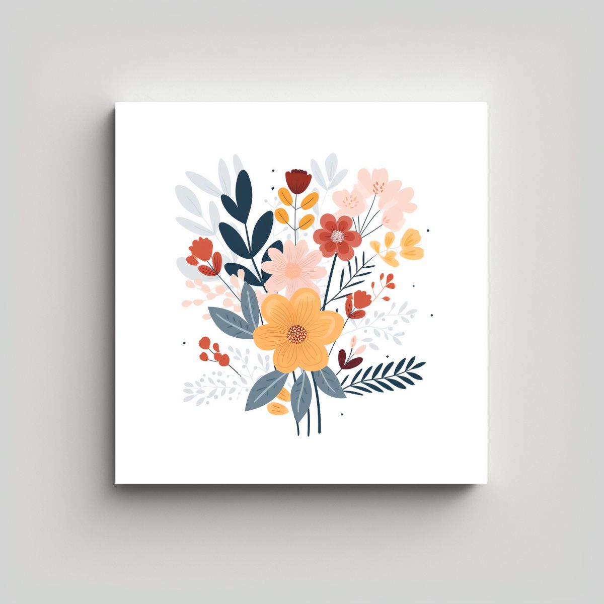 GENERICO - Patrón Intenso Tela En Bastidor Para Sala Estilo 100x100 Cm