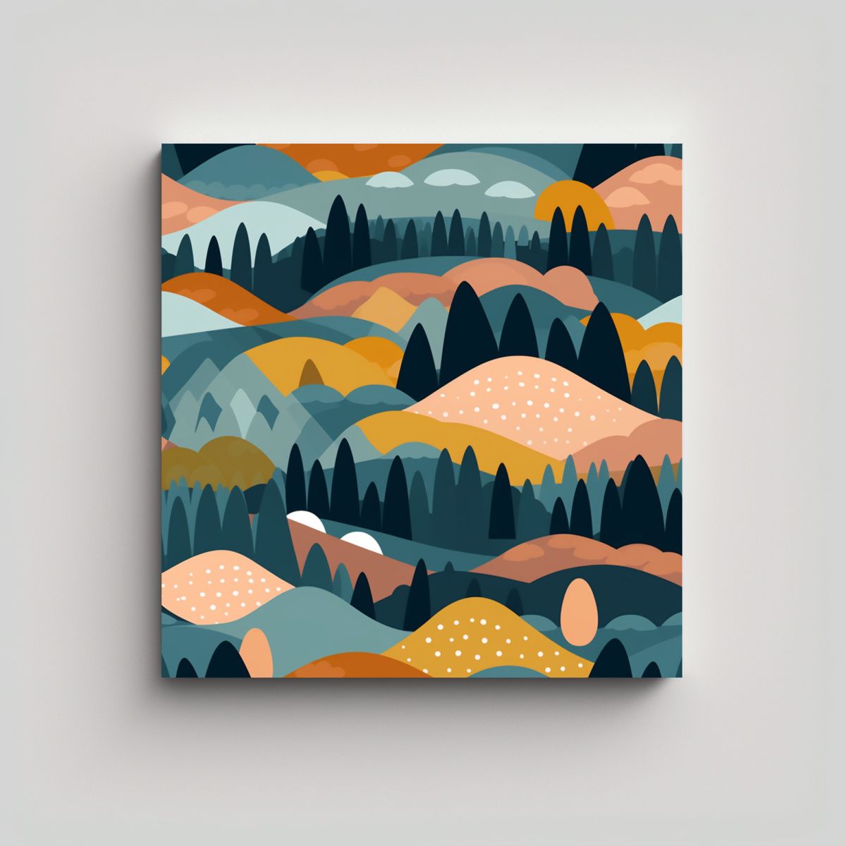 GENERICO - Paisaje Montañas En Expresión Artística Y 100x100 Cm