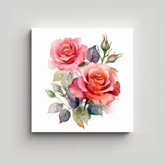 GENERICO - Bastidor De Fantasía Con Clipart De Rosas En 100x100 Cm