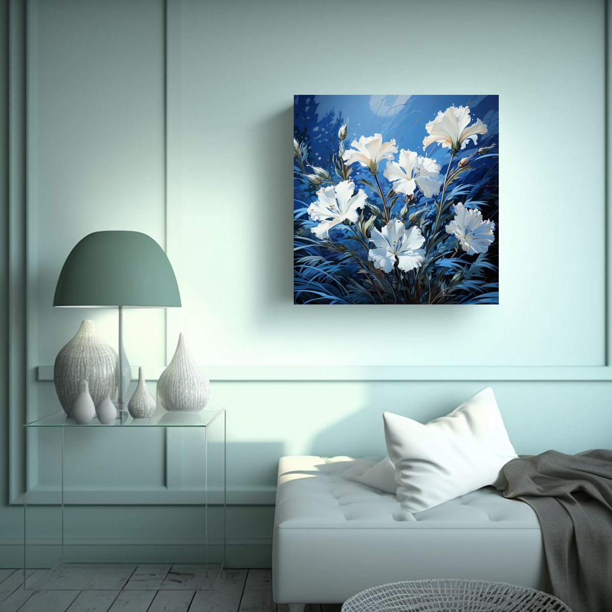 GENERICO - Cuadro Patrón Intenso Elegante Con Hierbas De 100x100 Cm