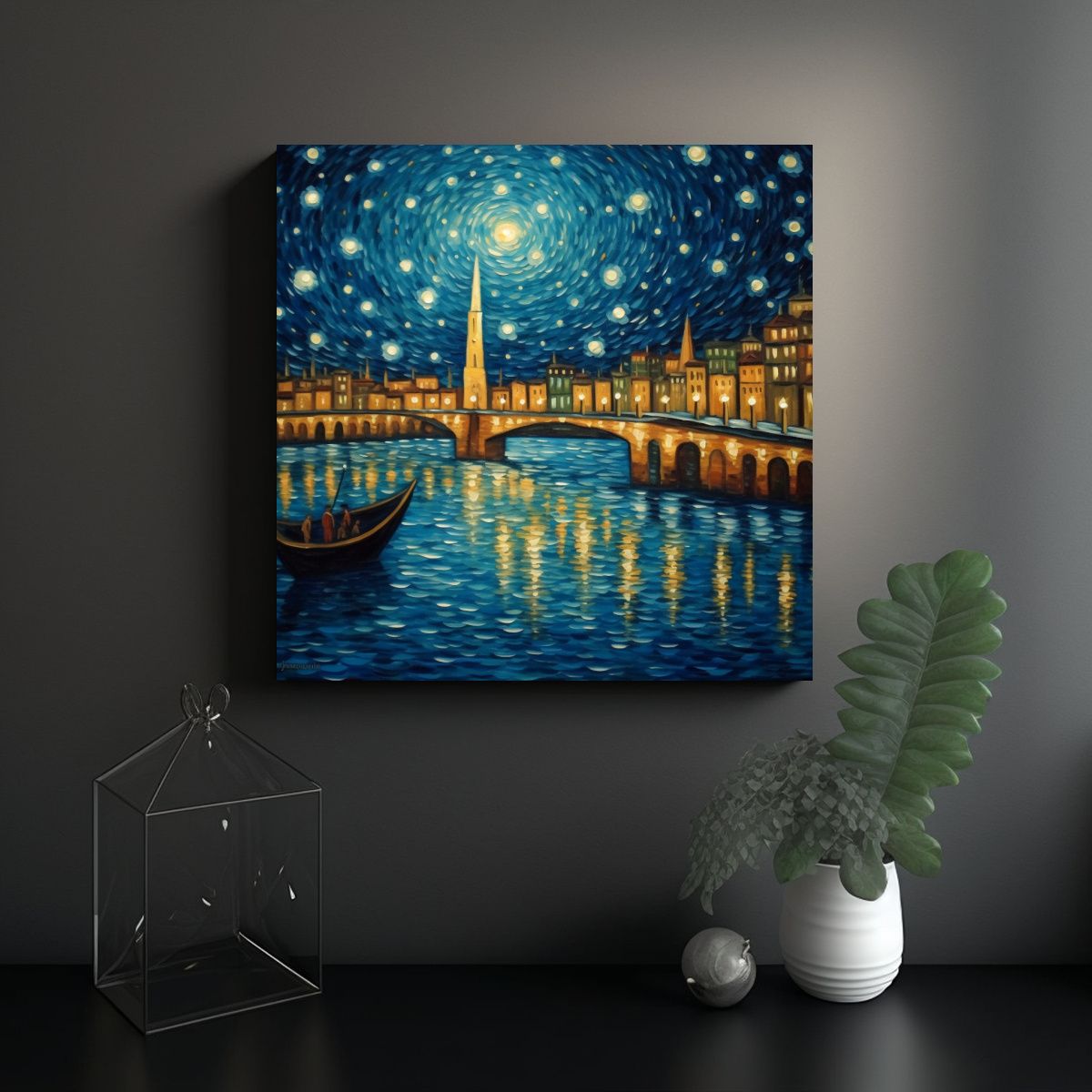 GENERICO - Pinturas Decorativas En Lienzo Con Formas 100x100 Cm