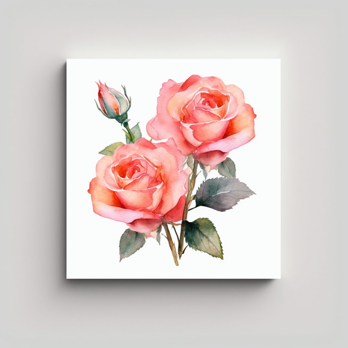 GENERICO - Arte De Pared Naturaleza Viva Con Rosas Rosadas 100x100 Cm